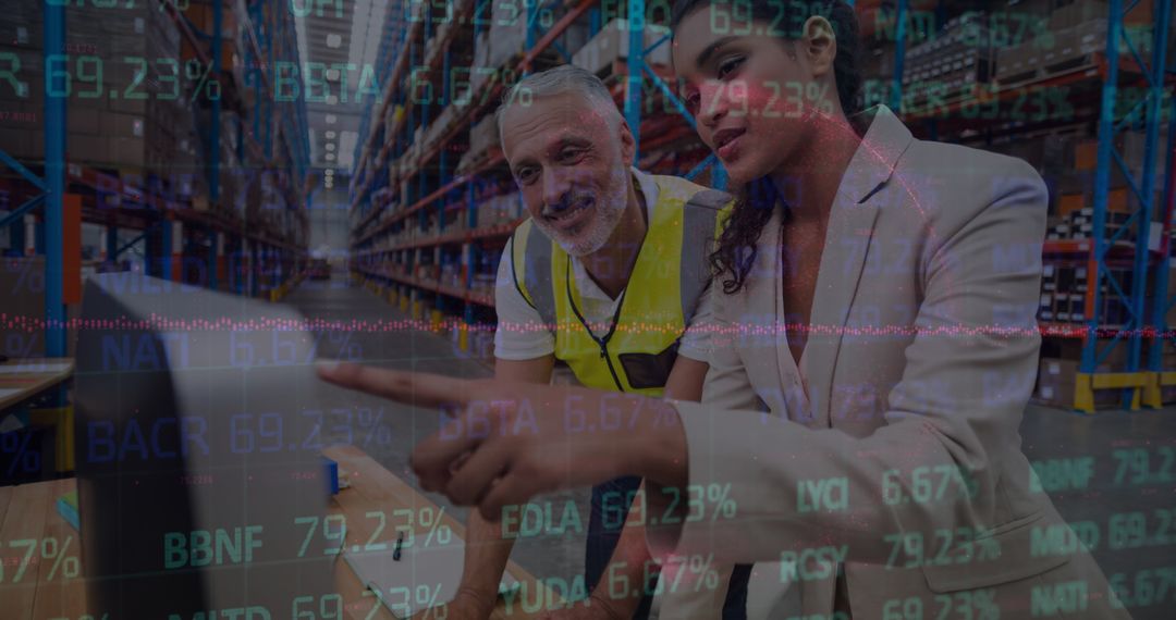 Warehouse Team Analyzing Data for Efficient Inventory Management