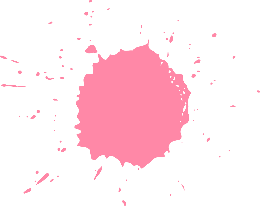 Vibrant Pink Paint Splash on Transparent Canvas
