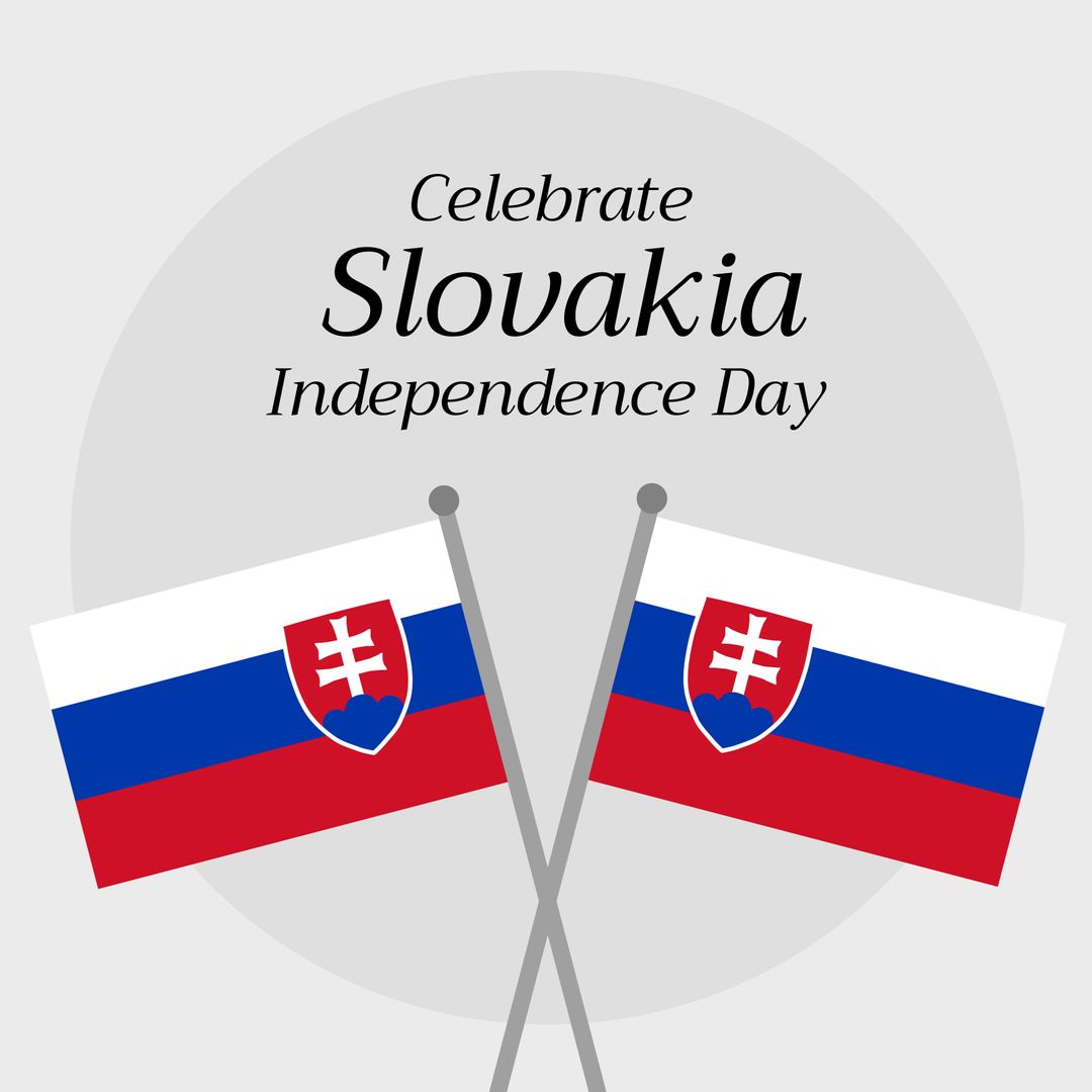 Slovakia Independence Day Celebration Illustration with Flags