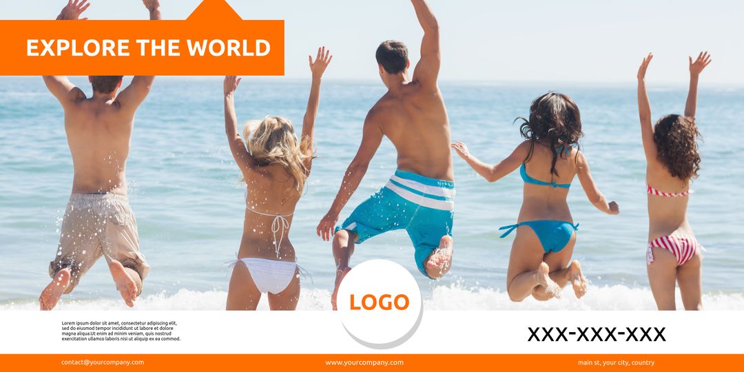 Diverse Group Enjoying Beach Day Adventure in Stunning Shores