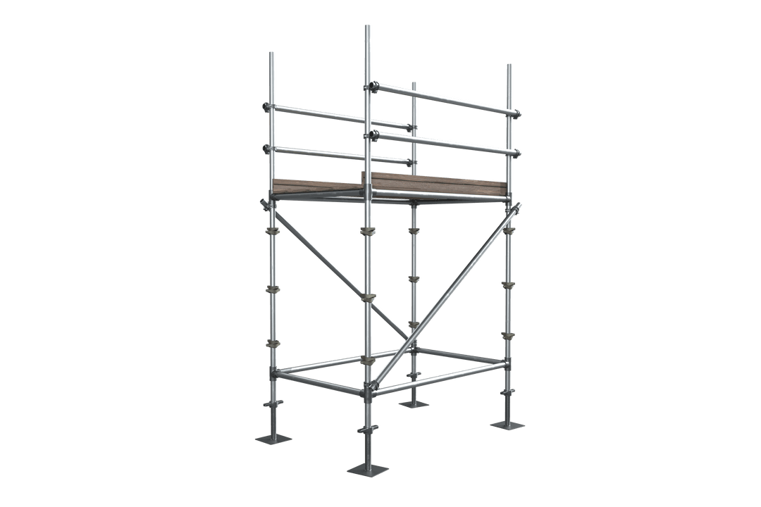 Industrial Metal Scaffolding on Transparent Background