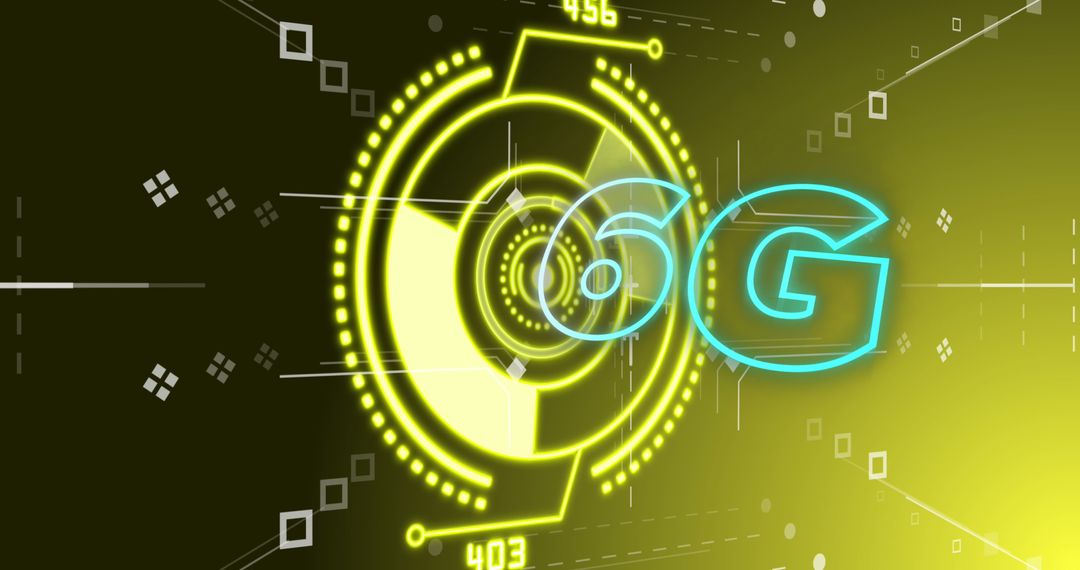 Futuristic 6G Technology with Digital Interface Elements