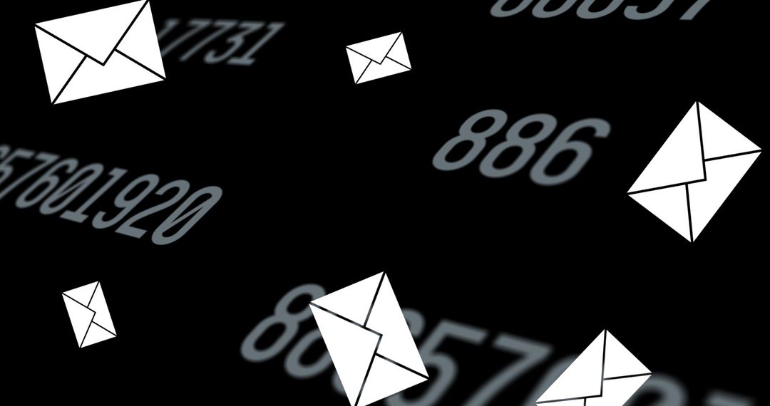 Digital Communication Concept with Email Icons and Numbers