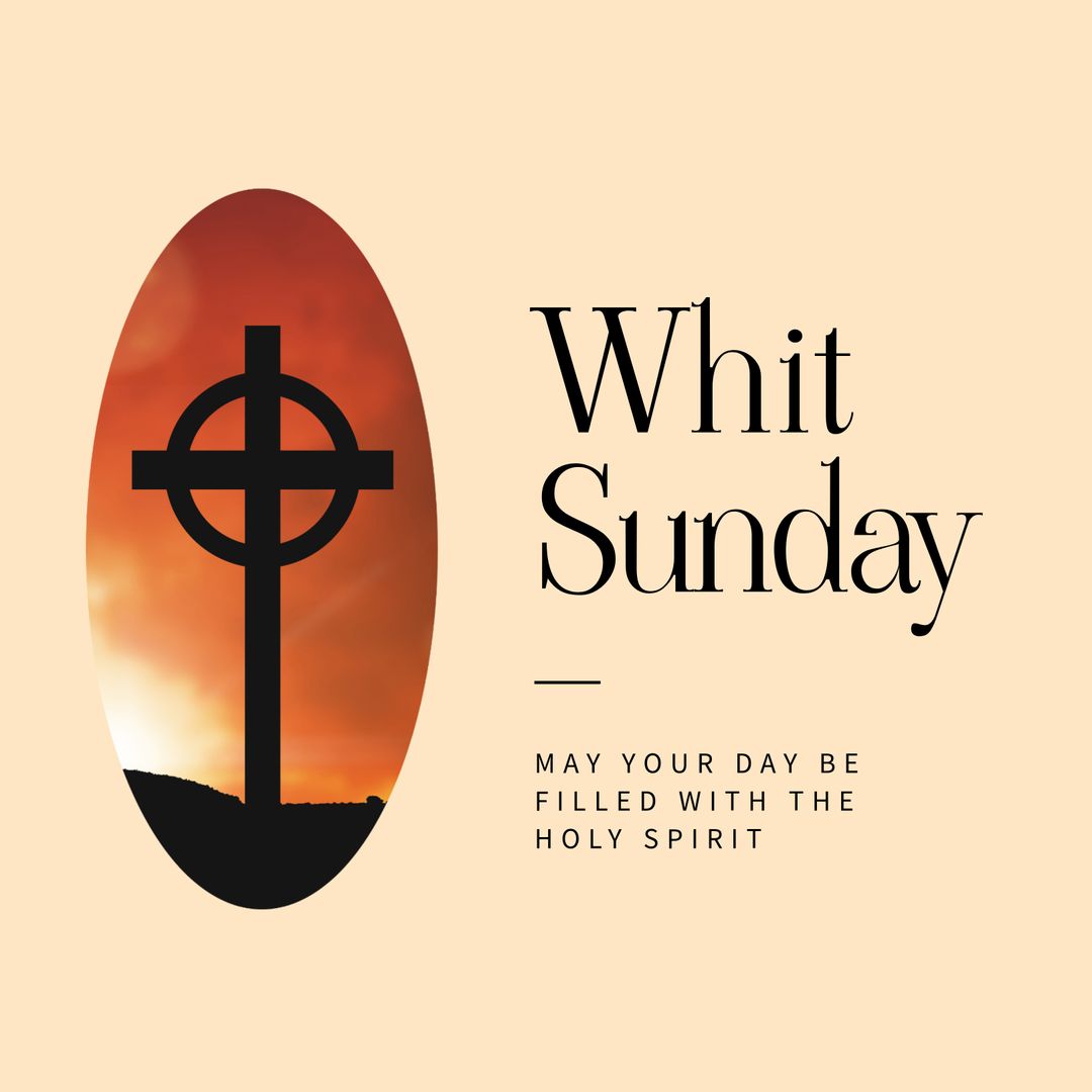 Whit Sunday Celebration with Cross and Sunset