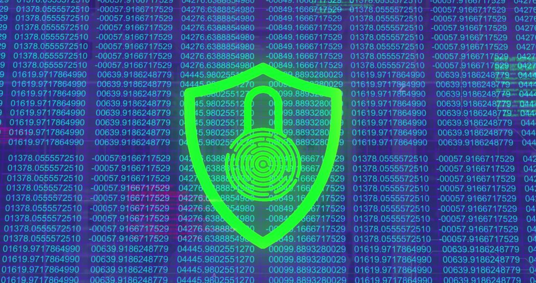 Digital Security Concept with Padlock Overlaying Data