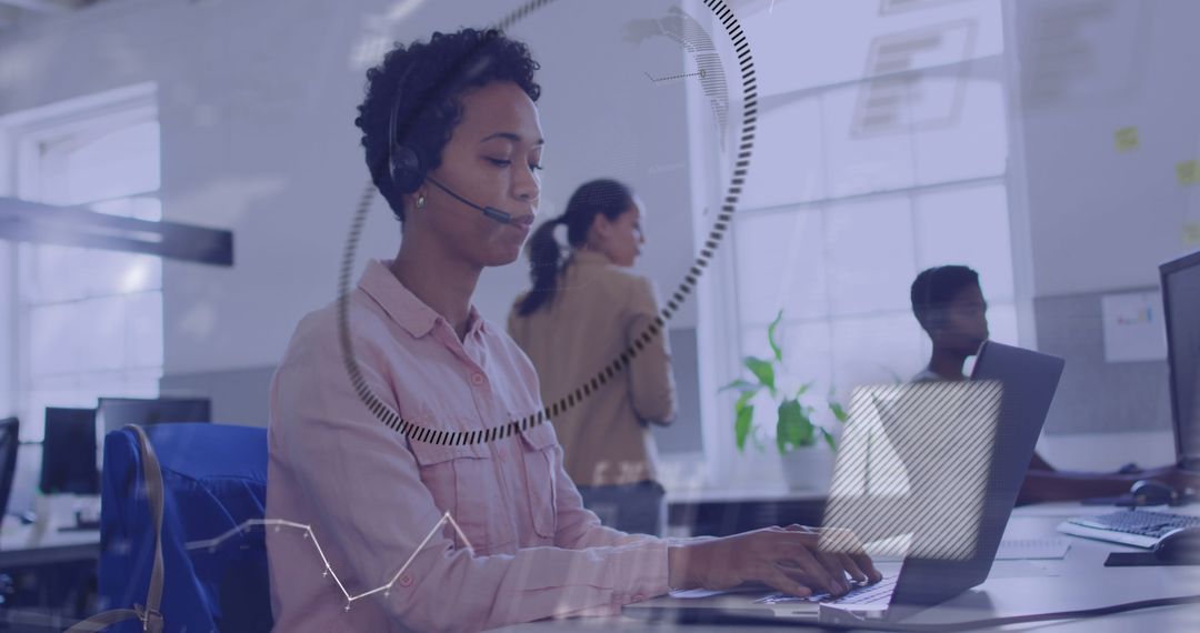 Mixed Media of Diverse Business Team with Digital Interface