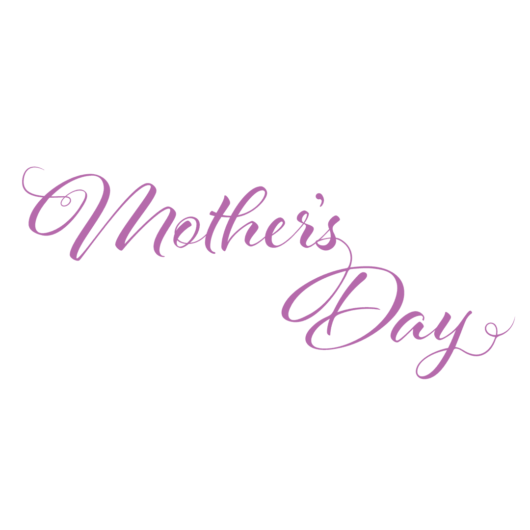 Elegant Purple Mother's Day Text on Transparent Background