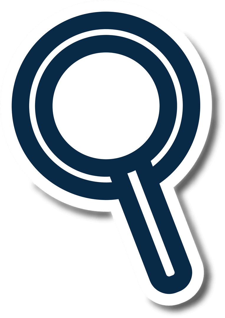 Blue Search Icon on Transparent Background for Design Projects