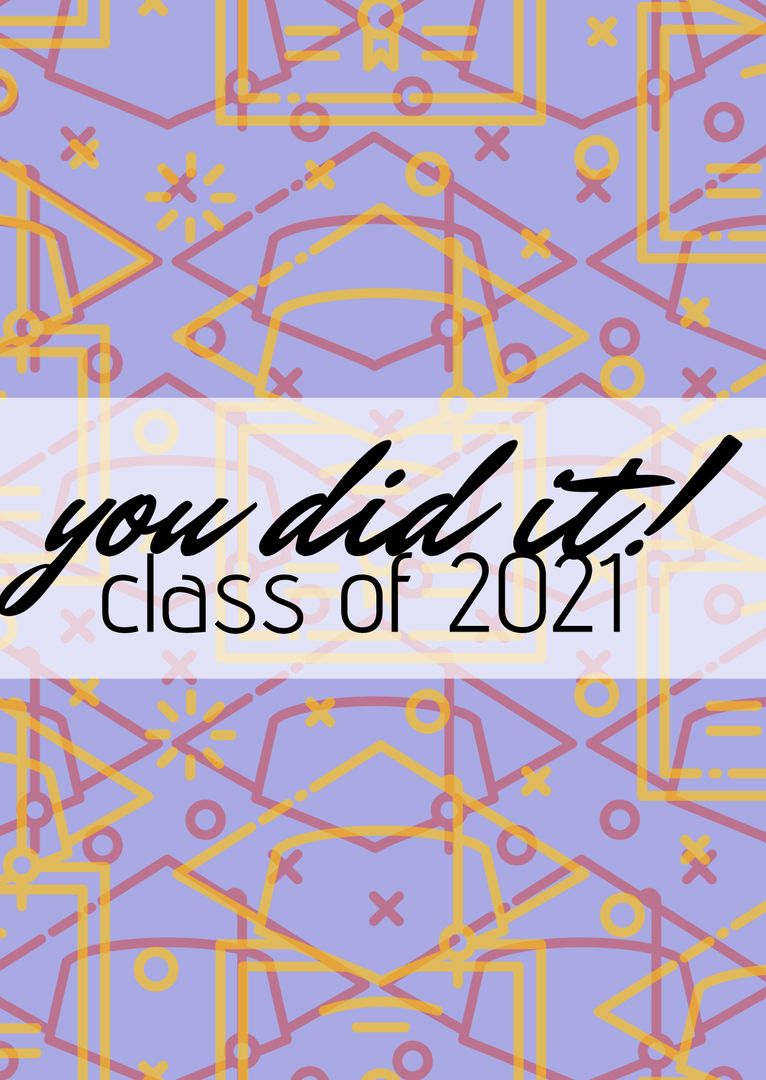 Vibrant Graduation Background with 2021 Message