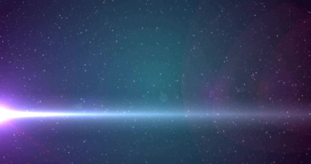 Ethereal Beam of Light Crossing Starry Outer Space