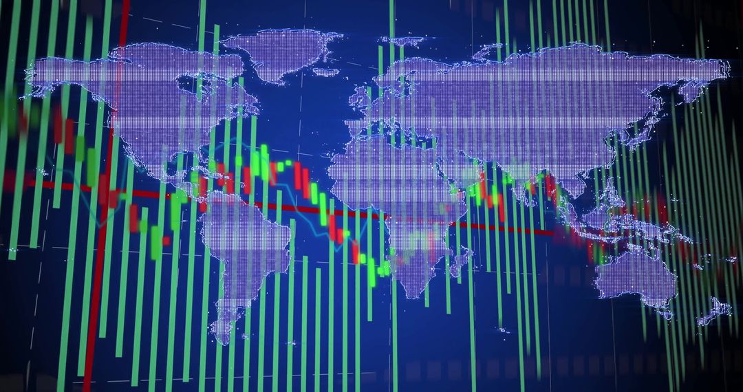 Global Financial Data Visualization on Futuristic Dashboard