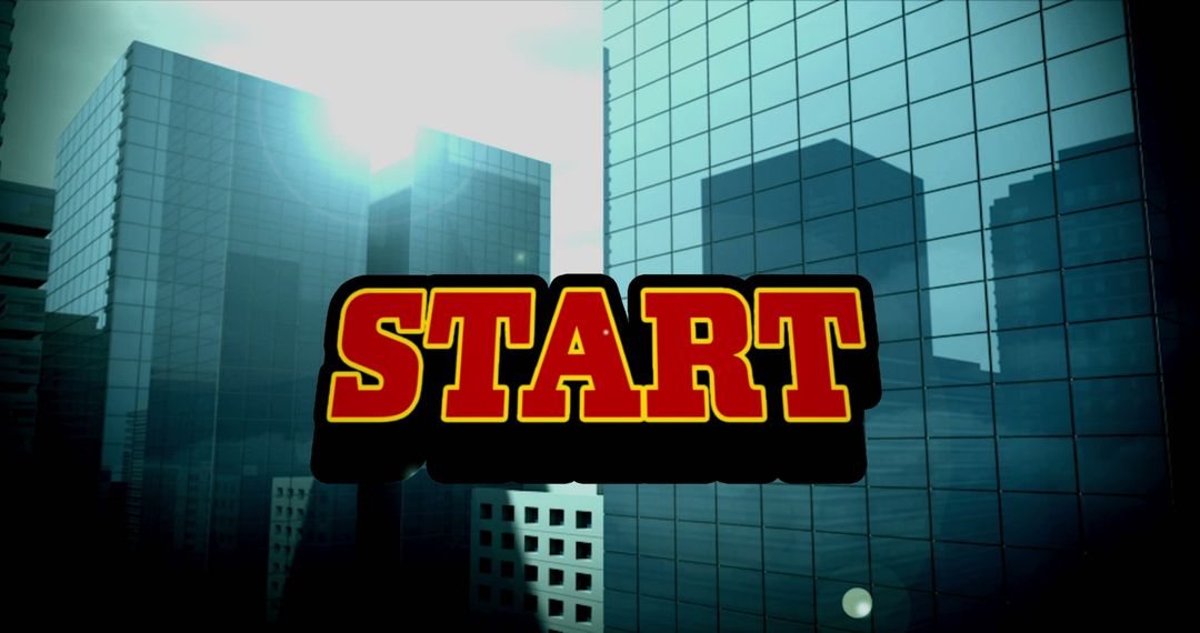 Start Overlay on Modern Skyscraper Background