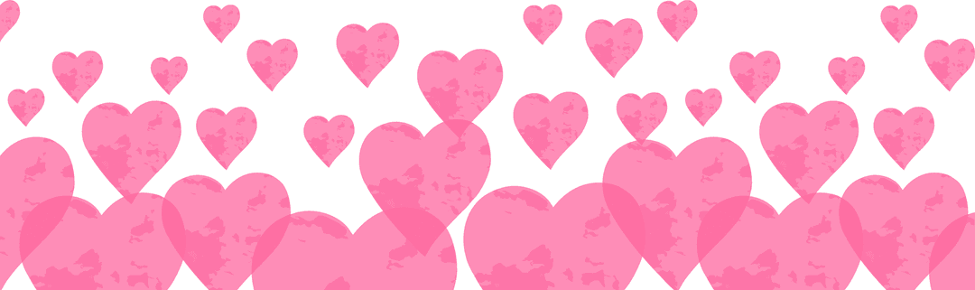 Playful Pink Hearts Pattern on Transparent Background for Romantic Design