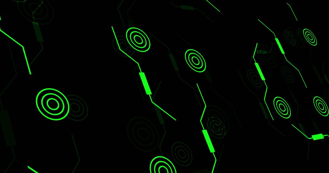 Abstract Green Circuitry on Black Background