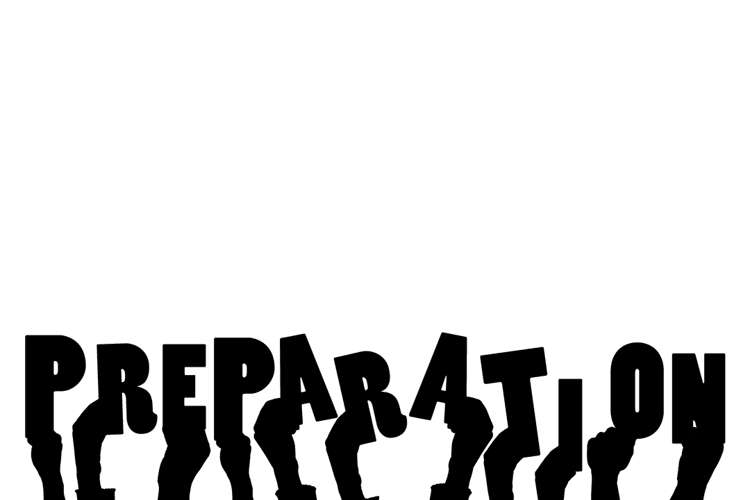 Hands with Preparation Text on Transparent Background Vector