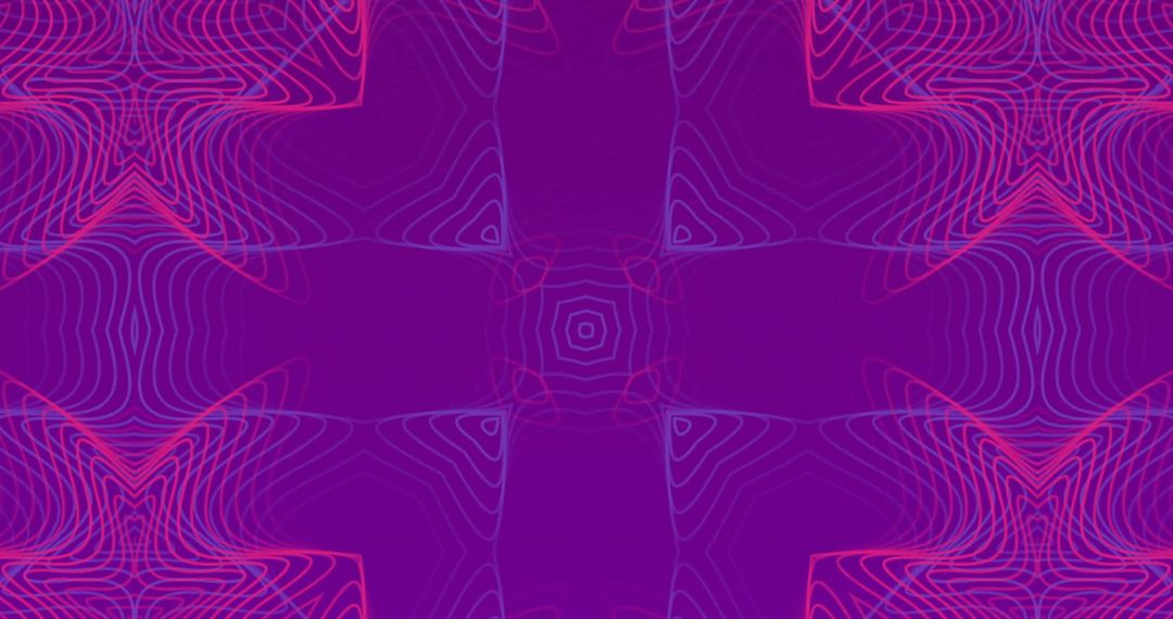 Retro Geometric Red Shapes on Purple Background