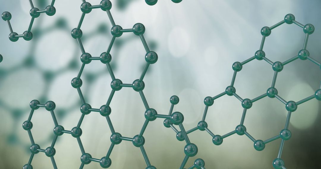 Abstract Molecular Structure on Green Background Illustrating Science Concept