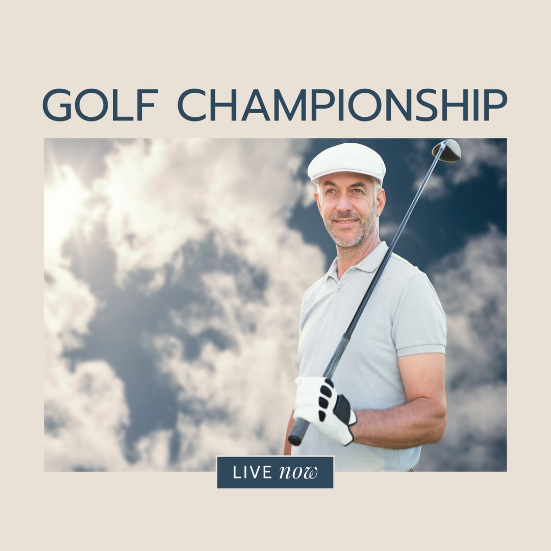 Mature Golfer Participating in Golf Championship - Download Free Stock Templates Pikwizard.com