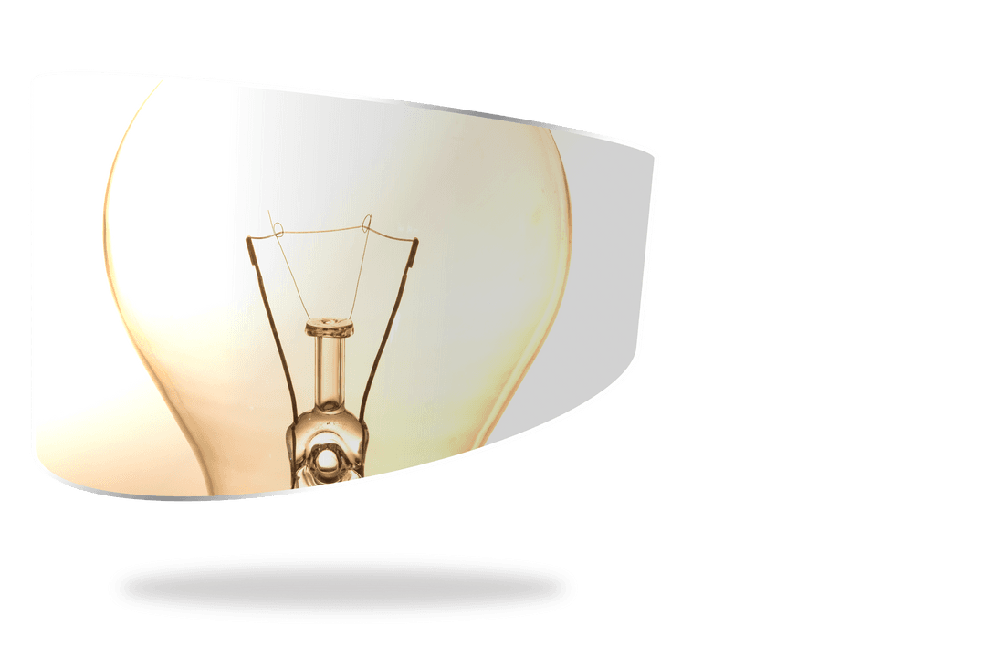 Curved Screen with Lightbulb Illustration, Transparent Background