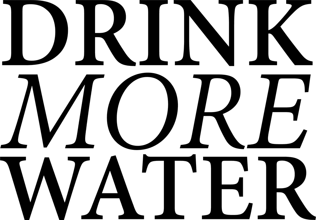 Drink More Water Text in Health Promotion Design on Transparent Background