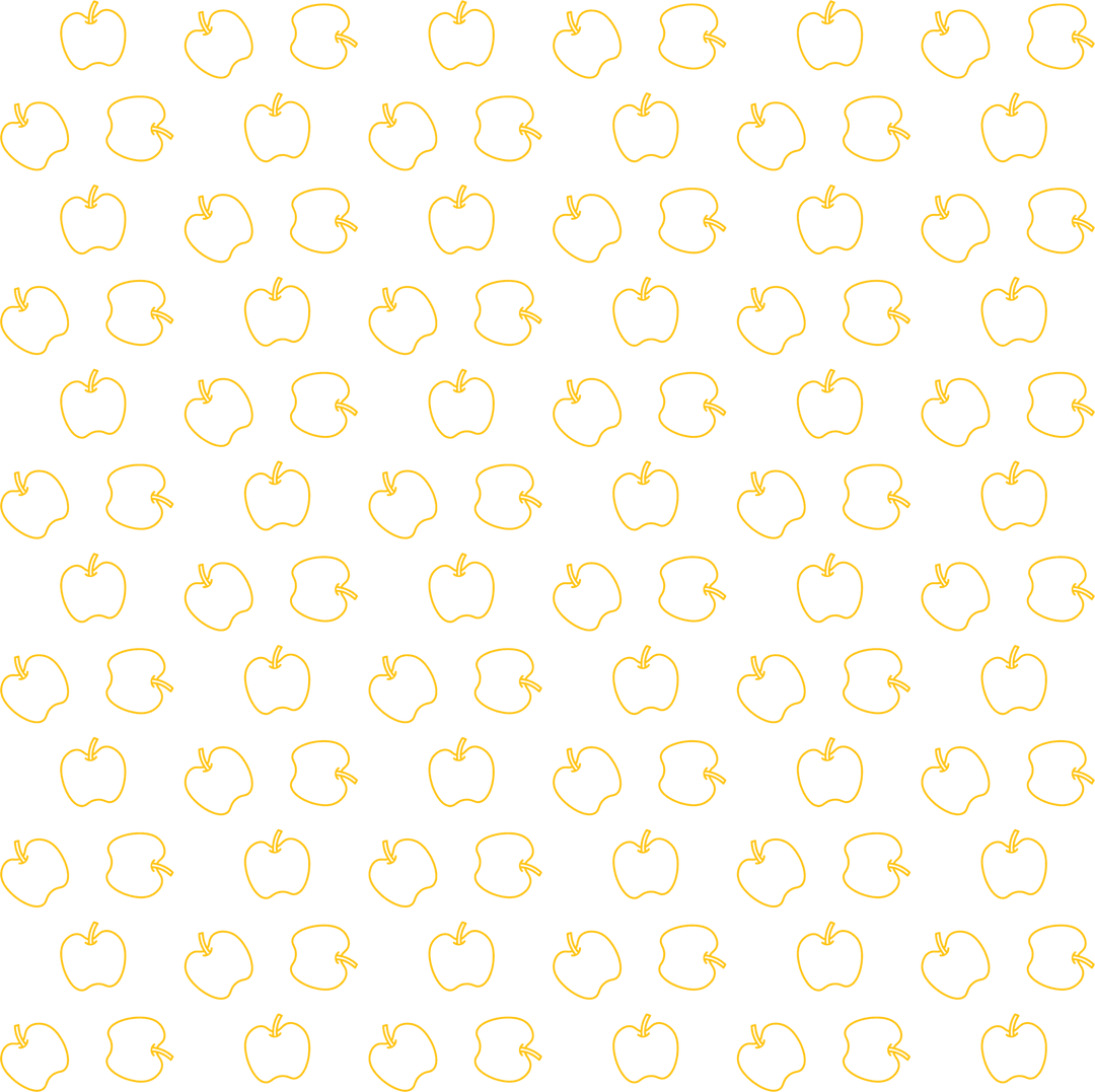 Transparent Yellow Apple Pattern on Black Background