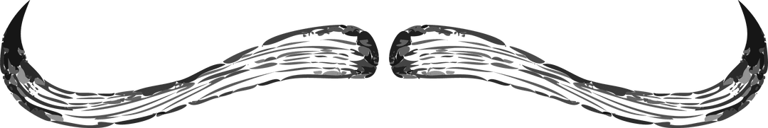 Abstract Handlebar Moustache on Transparent Canvas