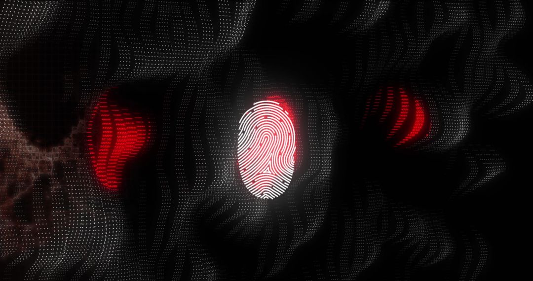 Futuristic Digital Fingerprint on Textured Dark Background