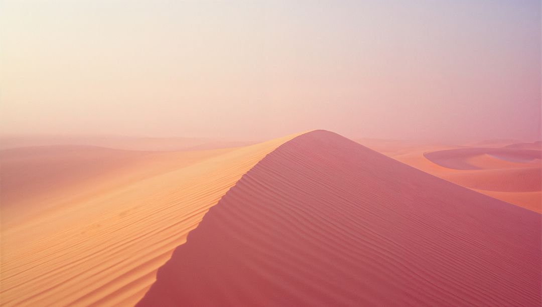 Sunset Over Serene Dune Ridge in Vast Desert
