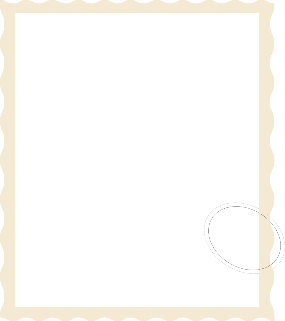 Elegant Scalloped Beige Border with Transparent Background