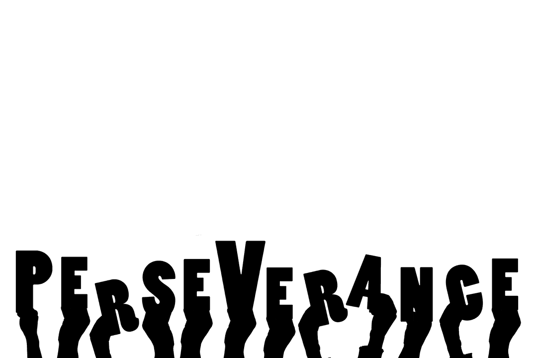 Transparent Silhouette Hands Holding Perseverance Text