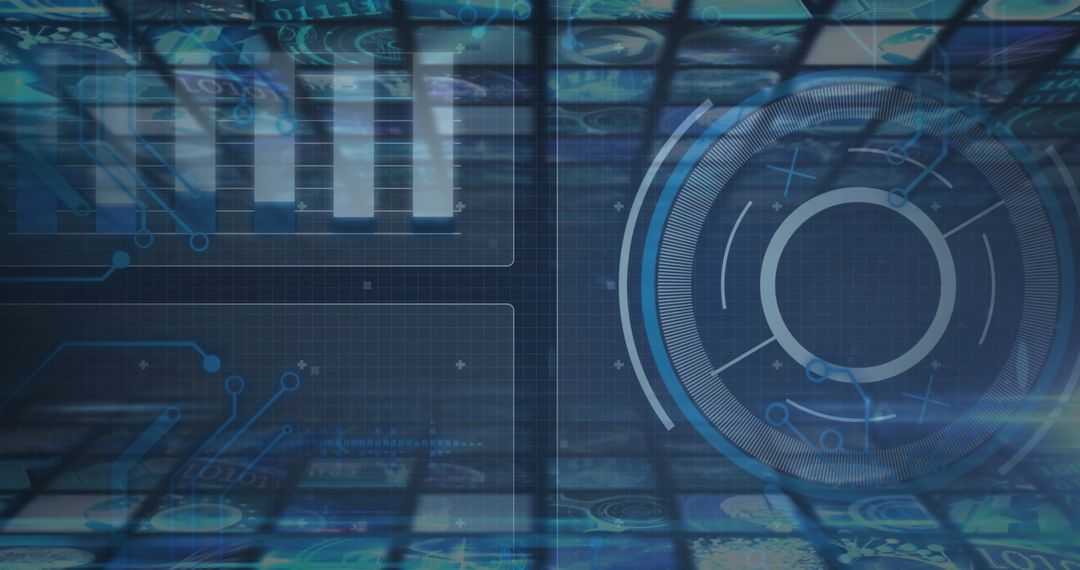 Futuristic Interface with Digital Data and Technological Elements