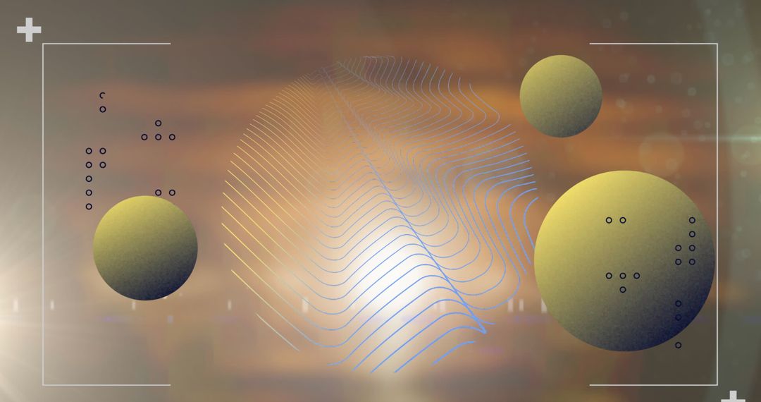 Abstract Sphere and Line Composition on Modern Digital Background