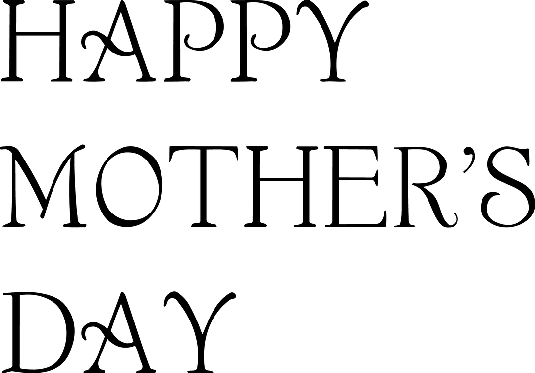 Transparent Happy Mother's Day Calligraphy with Heart