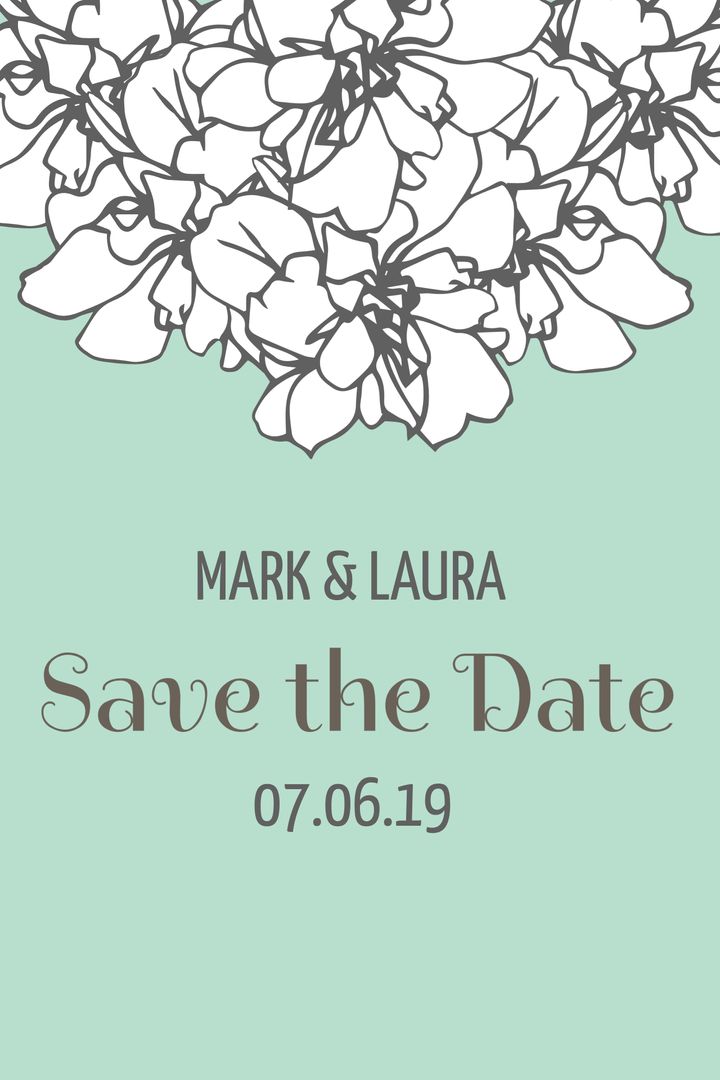 Elegant Floral Save the Date Announcement - Download Free Stock Templates Pikwizard.com