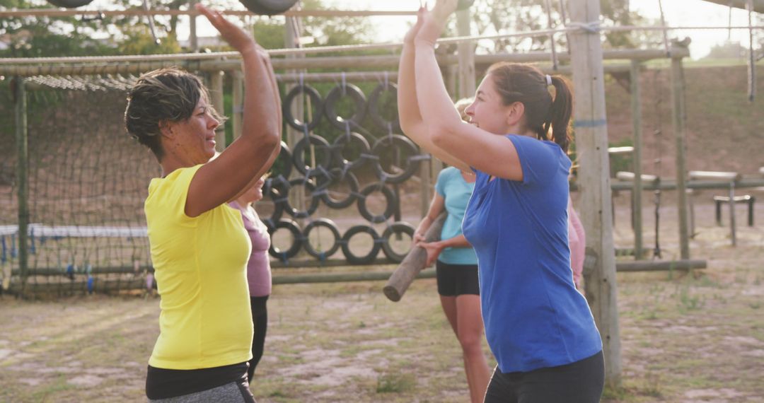 Women Celebrating Success at Outdoor Fitness Bootcamp - Free Images, Stock Photos and Pictures on Pikwizard.com