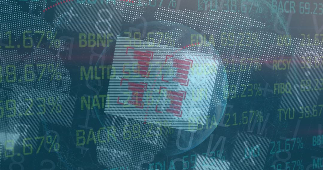Digital Overlay of Stock Market Data on Global Technology Concept