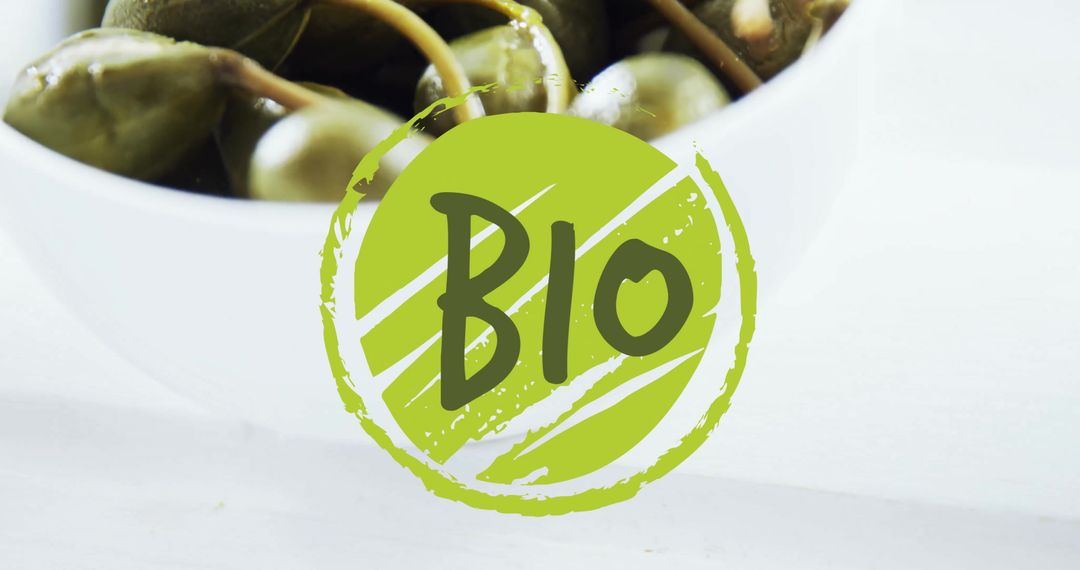 Organic Capers in White Bowl with Bio Label