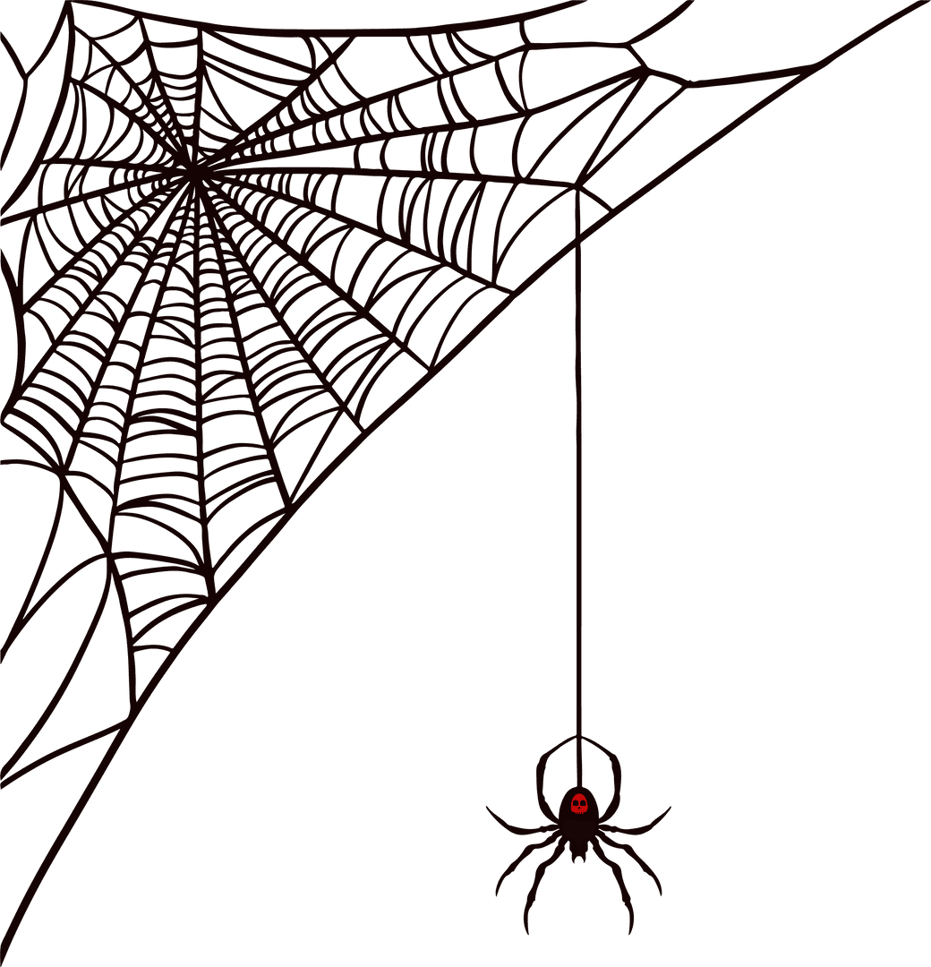Transparent Vector of Spider Hanging on Web with Red Mark - Download Free Stock Images Pikwizard.com