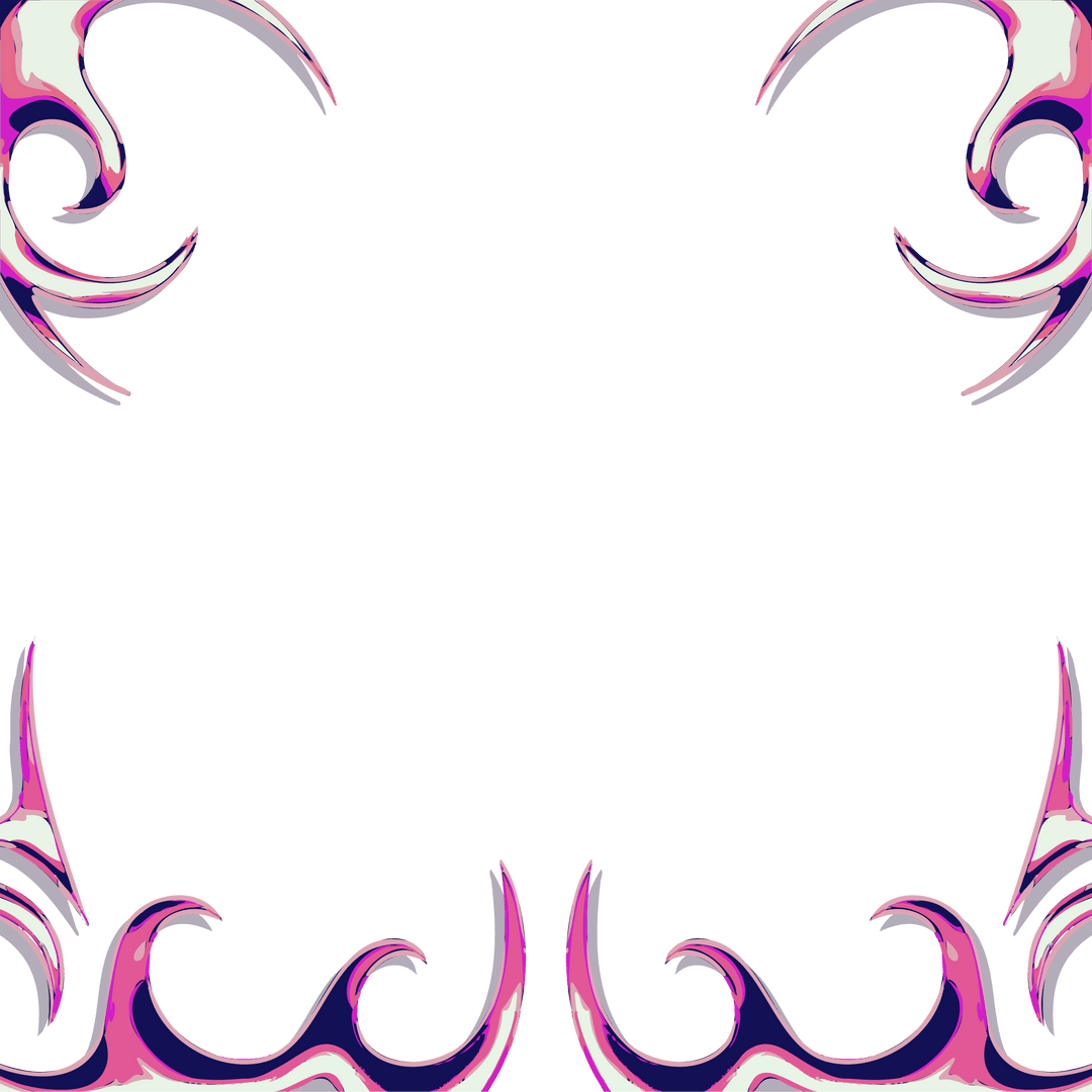 Ornamental Abstract Frame with Swirling Borders on Transparent Background