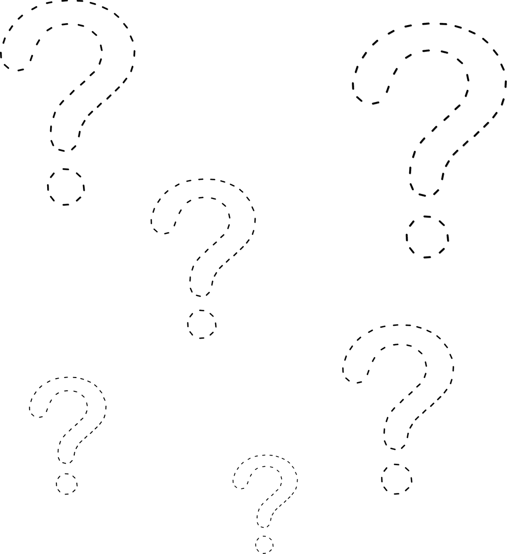 Transparent Vector Question Mark Close-Up Illustration