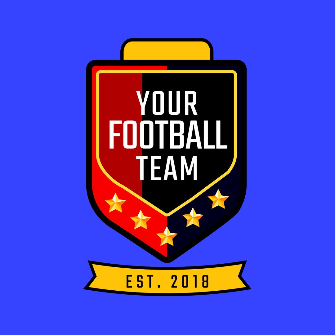 Customizable Football Team Logo on Blue Background - Download Free Stock Templates Pikwizard.com