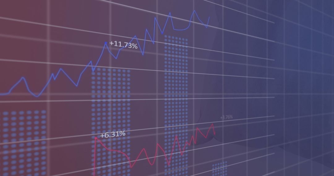 Dynamic Stock Market Graph with Percentage Indicators
