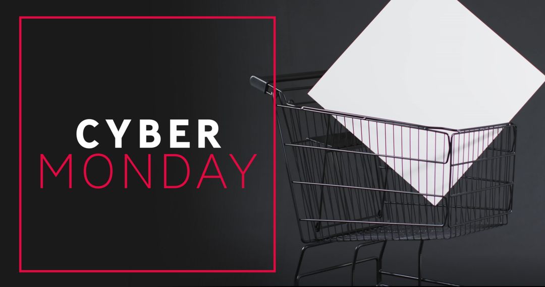 Cyber monday shopping concept with trolley