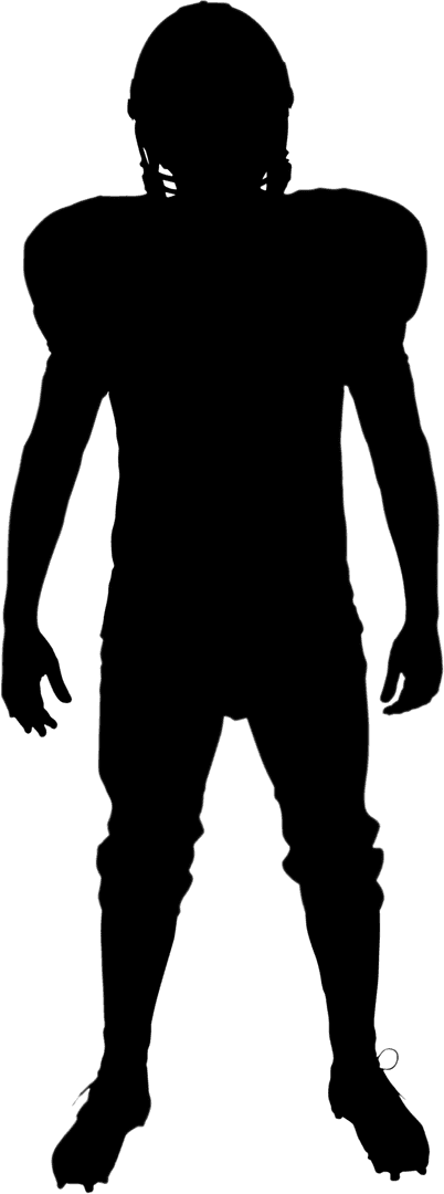 Transparent American Football Player in Stadium Pose