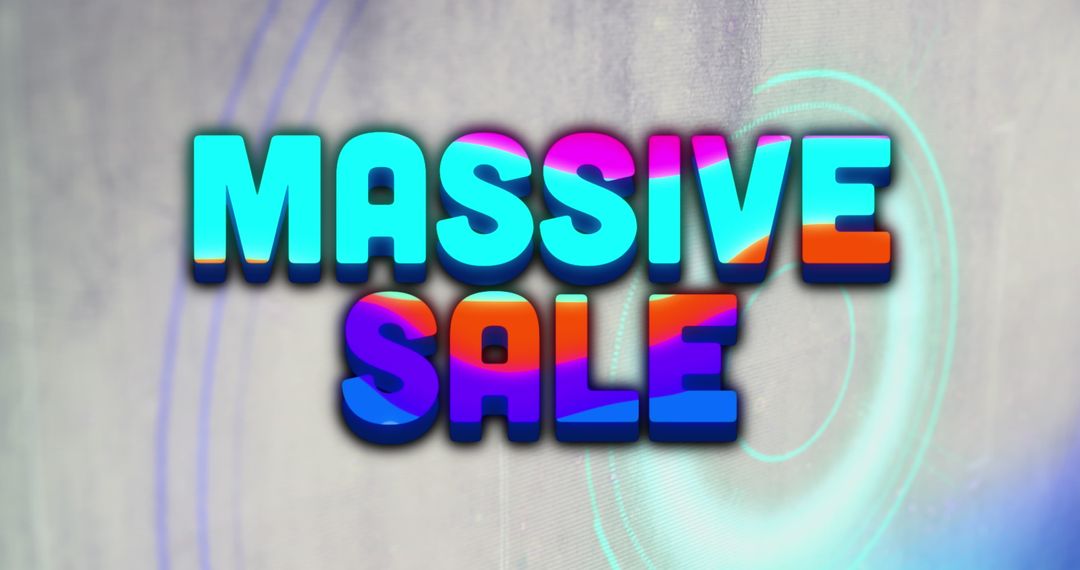 Massive Sale Text over Digital Glowing Lights Background