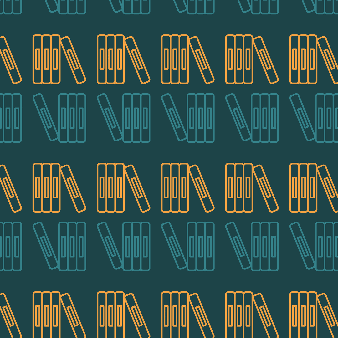 Seamless Pattern of Colorful Books on Transparent Background