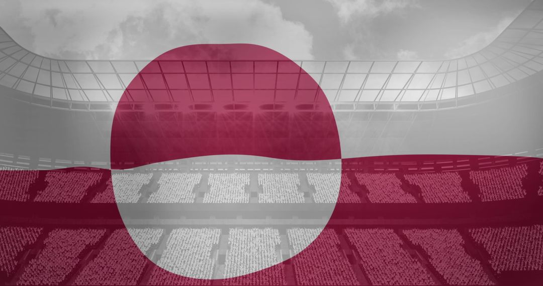 Waving Flag of Greenland Over Modern Sports Stadium - Free Images, Stock Photos and Pictures on Pikwizard.com