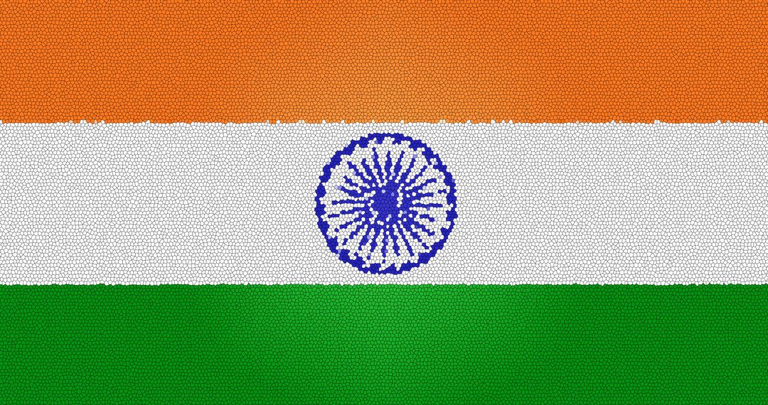 Indian Flag Composed of COVID-19 Cell Structures