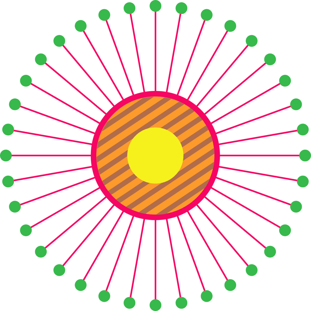 Sunburst geometric pattern on transparent background for dynamic design