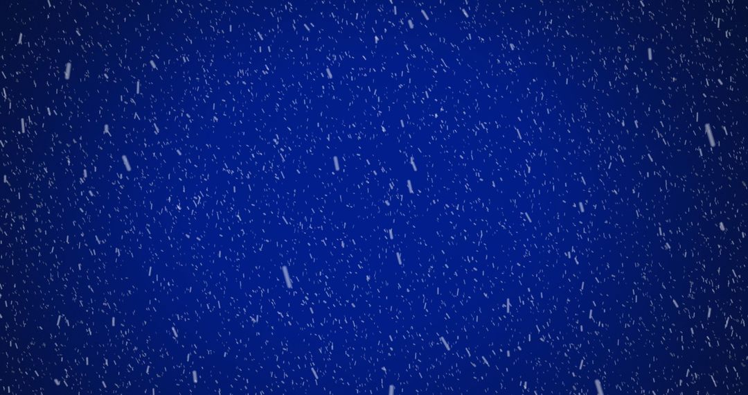 Serene Snowfall on Deep Blue Night Background